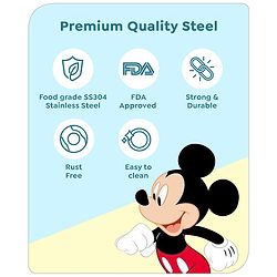 Babyhug Disney Mickey Mouse Stainless Steel Double Wall Tumbler Silver - 120 ml