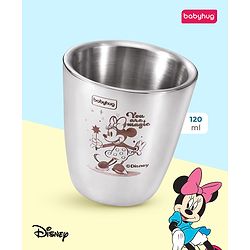 Babyhug Disney Mickey Mouse Stainless Steel Double Wall Tumbler Silver - 120 ml