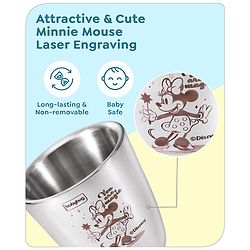 Babyhug Disney Mickey Mouse Stainless Steel Double Wall Tumbler Silver - 120 ml