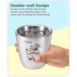 Babyhug Disney Mickey Mouse Stainless Steel Double Wall Tumbler Silver - 120 ml