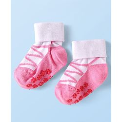 Cute Walk by Babyhug Ankle Length Antibacterial Socks with Floral Design Pack Of 3 - Blue Pink & White