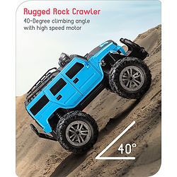 Babyhug Premium Off Roader Rechargeable Remote Control Truck With Normal & Turbo Speed & 4 Headlight Modes - Sky Blue