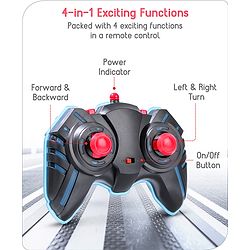 Babyhug Premium Off Roader Rechargeable Remote Control Truck With Normal & Turbo Speed & 4 Headlight Modes - Sky Blue