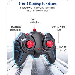 Babyhug Premium Off Roader Rechargeable Remote Control Truck With Normal & Turbo Speed & 4 Headlight Modes - Sky Blue