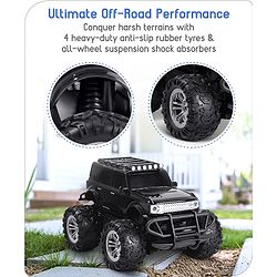 Babyhug Premium Off Roader Rechargeable Remote Control Truck With Normal & Turbo Speed & 4 Headlight Modes - Sky Blue