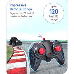Babyhug Premium Off Roader Rechargeable Remote Control Truck With Normal & Turbo Speed & 4 Headlight Modes - Sky Blue