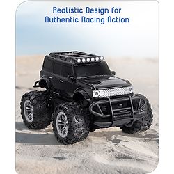Babyhug Premium Off Roader Rechargeable Remote Control Truck With Normal & Turbo Speed & 4 Headlight Modes - Sky Blue