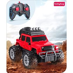 Babyhug Premium Off Roader Rechargeable Remote Control Truck With Normal & Turbo Speed & 4 Headlight Modes - Sky Blue
