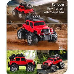 Babyhug Premium Off Roader Rechargeable Remote Control Truck With Normal & Turbo Speed & 4 Headlight Modes - Sky Blue
