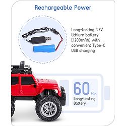 Babyhug Premium Off Roader Rechargeable Remote Control Truck With Normal & Turbo Speed & 4 Headlight Modes - Sky Blue