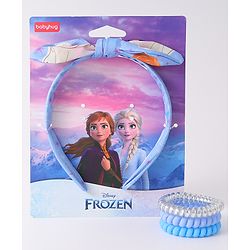 Babyhug Disney Frozen Hair Accessories Combo Set With Bow Applique  - Blue