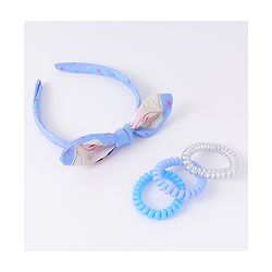 Babyhug Disney Frozen Hair Accessories Combo Set With Bow Applique  - Blue