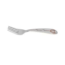 Babyhug Disney Mickey Mouse Stainless Steel Fork & Spoon Set | Easy to Clean & Maintain| Encourage Self Feeding| Laser Print| Dishwasher Safe| Gifting Option - Silver
