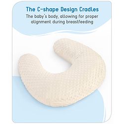 Babyhug Bubble Feeding Pillow - White | Fits upto waist size 36 inches