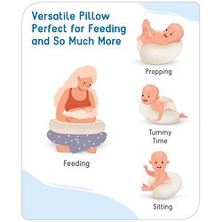 Babyhug Bubble Feeding Pillow - White | Fits upto waist size 36 inches