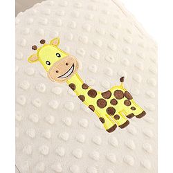 Babyhug Sleeping Bag Feeding Pillow & Blanket Combo Set with Giraffe Embroidery - White