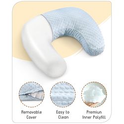 Babyhug Sleeping Bag Feeding Pillow & Blanket Combo Set with Giraffe Embroidery - White | Fits upto waist size 36 inches