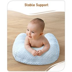 Babyhug Sleeping Bag Feeding Pillow & Blanket Combo Set with Giraffe Embroidery - White | Fits upto waist size 36 inches