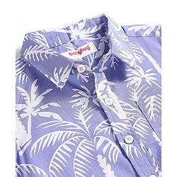 Babyhug Cotton Woven Half Sleeves Shirt With Tropical Print - Blue