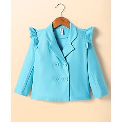 Babyhug Woven Full Sleeves Solid Top & Trouser with Inner Tee - Aqua Blue