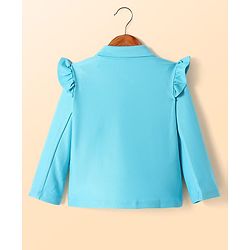 Babyhug Woven Full Sleeves Solid Top & Trouser with Inner Tee - Aqua Blue