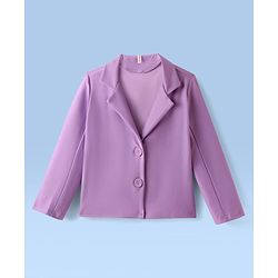 Babyhug Woven Full Sleeves Solid Colour Party Suit With Inner Top - Lilac