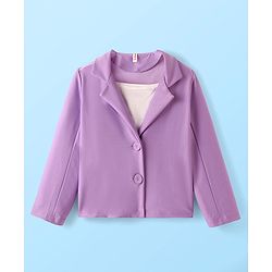 Babyhug Woven Full Sleeves Solid Colour Party Suit With Inner Top - Lilac