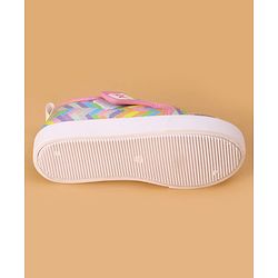 Cute Walk by Babyhug Velcro Closure Casual Shoes with Stripes  - Pink