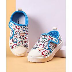 Cute Walk by Babyhug Casual Shoes with Velcro Closer & Animal Print - Blue