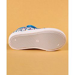 Cute Walk by Babyhug Casual Shoes with Velcro Closer & Animal Print - Blue