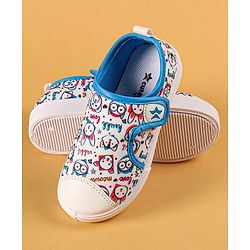 Cute Walk by Babyhug Casual Shoes with Velcro Closer & Animal Print - Blue