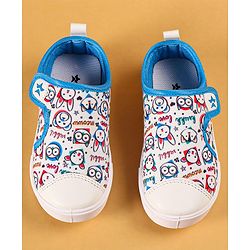 Cute Walk by Babyhug Casual Shoes with Velcro Closer & Animal Print - Blue