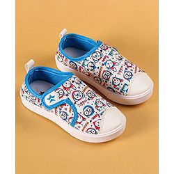 Cute Walk by Babyhug Casual Shoes with Velcro Closer & Animal Print - Blue