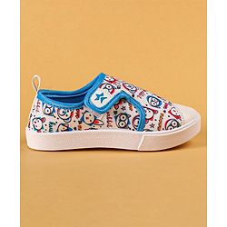 Cute Walk by Babyhug Casual Shoes with Velcro Closer & Animal Print - Blue