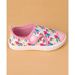 Cute Walk by Babyhug Velcro Closure Casual Shoes with Floral Print - Pink