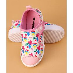 Cute Walk by Babyhug Velcro Closure Casual Shoes with Floral Print - Pink