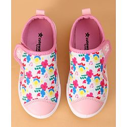 Cute Walk by Babyhug Velcro Closure Casual Shoes with Floral Print - Pink