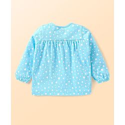 Babyhug Cotton Knit Full Sleeves Night Suit Star Print- Light Blue