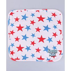 Babyhug Marvel Interlock Knit Wash cloth With Spider Man Graphics L 29 x H 29 cm Pack of 3 - White Light Blue Red