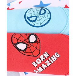 Babyhug Marvel Interlock Knit Wash cloth With Spider Man Graphics L 29 x H 29 cm Pack of 3 - White Light Blue Red