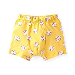 Babyhug Single Jersey Knit Trunks with Stripes & Ball Print Pack of 3 - Yellow White & Navy Blue