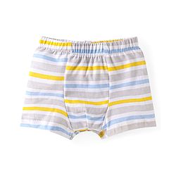 Babyhug Single Jersey Knit Trunks with Stripes & Ball Print Pack of 3 - Yellow White & Navy Blue