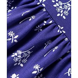 Babyhug Single Jersey Knit Sleeveless Frock With Floral Print - Navy Blue