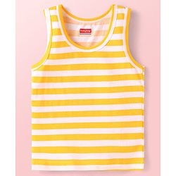 Babyhug Single Jersey Knit Sleeveless Sando Vests with Animal Print & Stripes Pack of 3 - Blue Red & White