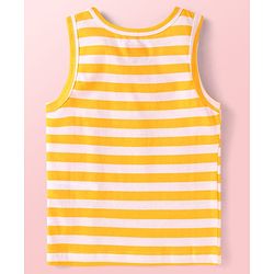 Babyhug Single Jersey Knit Sleeveless Sando Vests with Animal Print & Stripes Pack of 3 - Blue Red & White