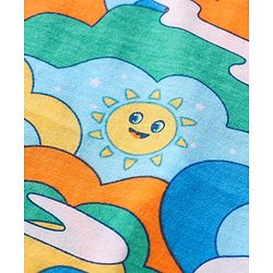 Babyhug 100 % Cotton Knit Sleeveless Sando with Sky Print & Stripes Pack of 2 - Multicolor