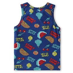 Babyhug Single Jersey Knit Sleeveless Sando with Stripes & Text Print Pack of 2 - Navy Blue
