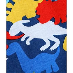 Babyhug 100% Cotton Knit Sleeveless Sandos with Stripes & Dino Print Pack of 2 - Navy Blue