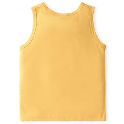 Babyhug 100% Cotton Sleeveless Sandos Striped & Frog Print Pack of 3 - Light Blue Yellow