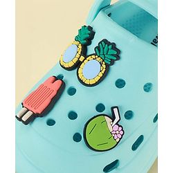Cute Walk by Babyhug Clogs with Backstrap & Beach Theme Applique - Light Blue